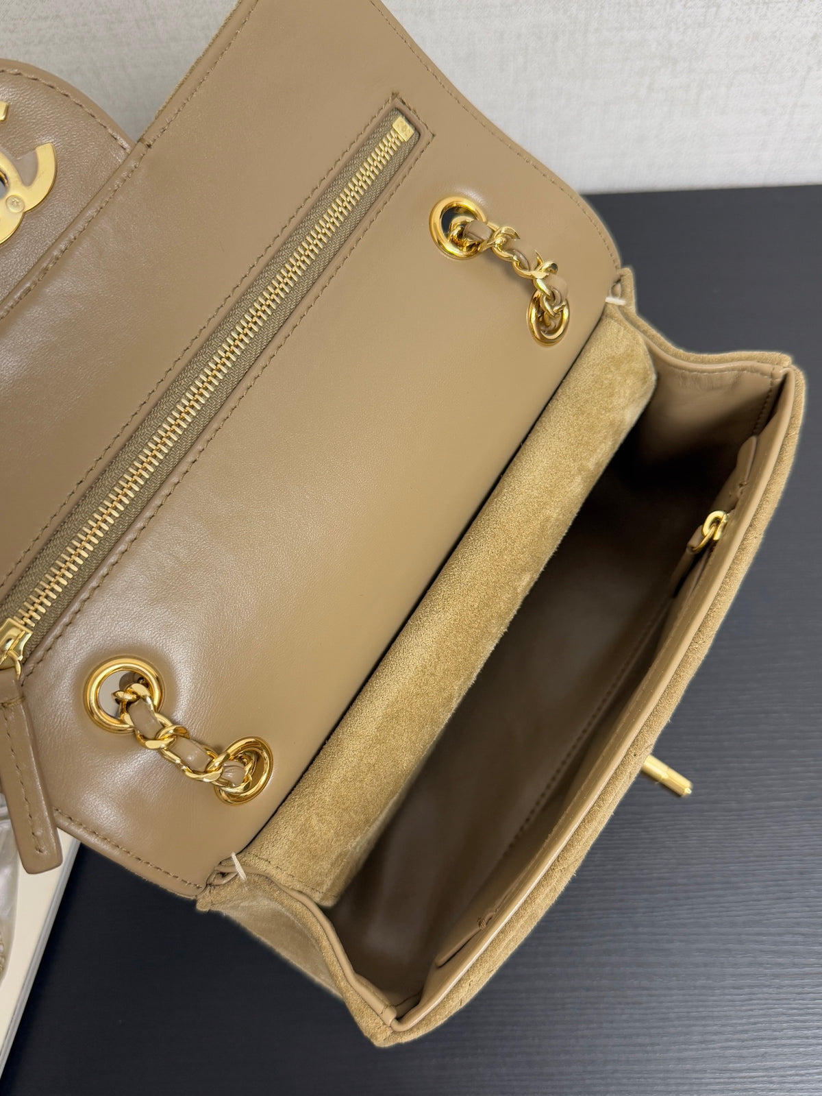 Chanel Maxi Mini Flap Bag Brown Gold Hardware AS6626