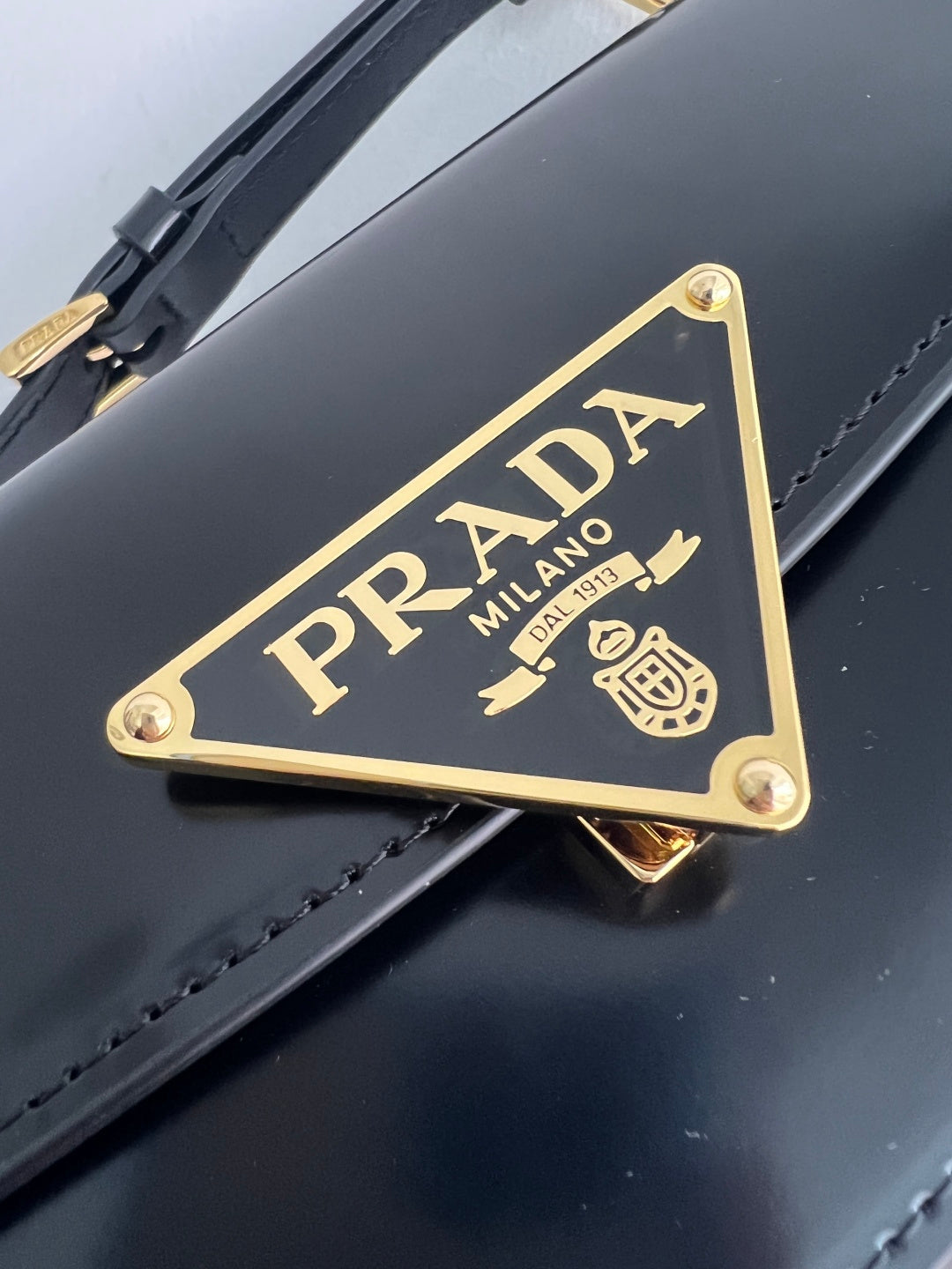 Prada 1BD345 Shoulder Bag Black Gold - View 7