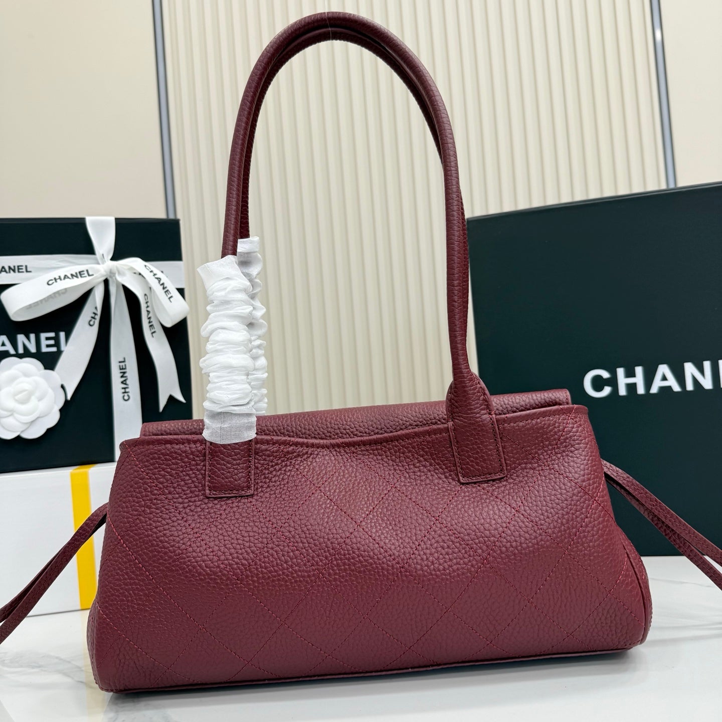 Chanel 26S Flap Bag Burgundy Calfskin AS6288