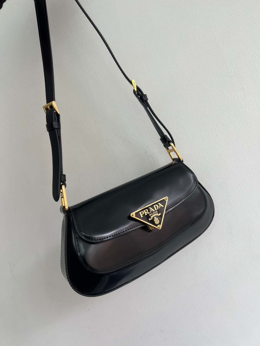Prada 1BD345 Shoulder Bag Black Gold - View 4