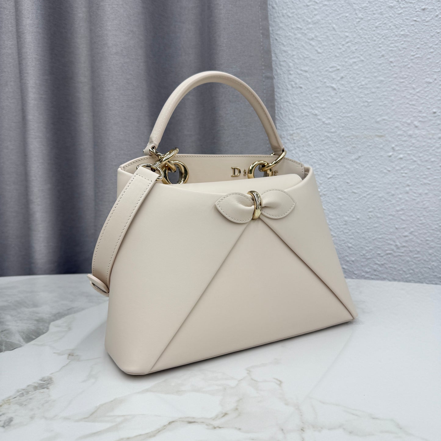 Dior Bow Tote Light Beige Gold Hardware DO0737 - Image 1