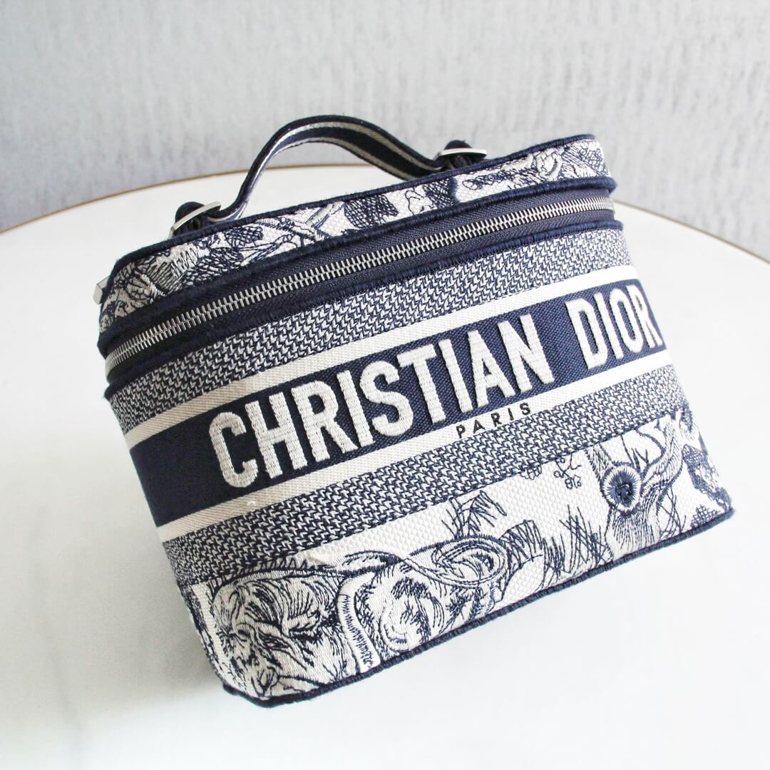 9012 travel blue cosmetic case womens makeup bag embroidery