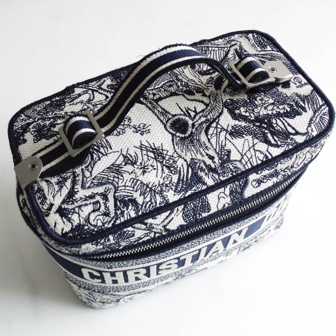 9012 travel blue cosmetic case womens makeup bag embroidery