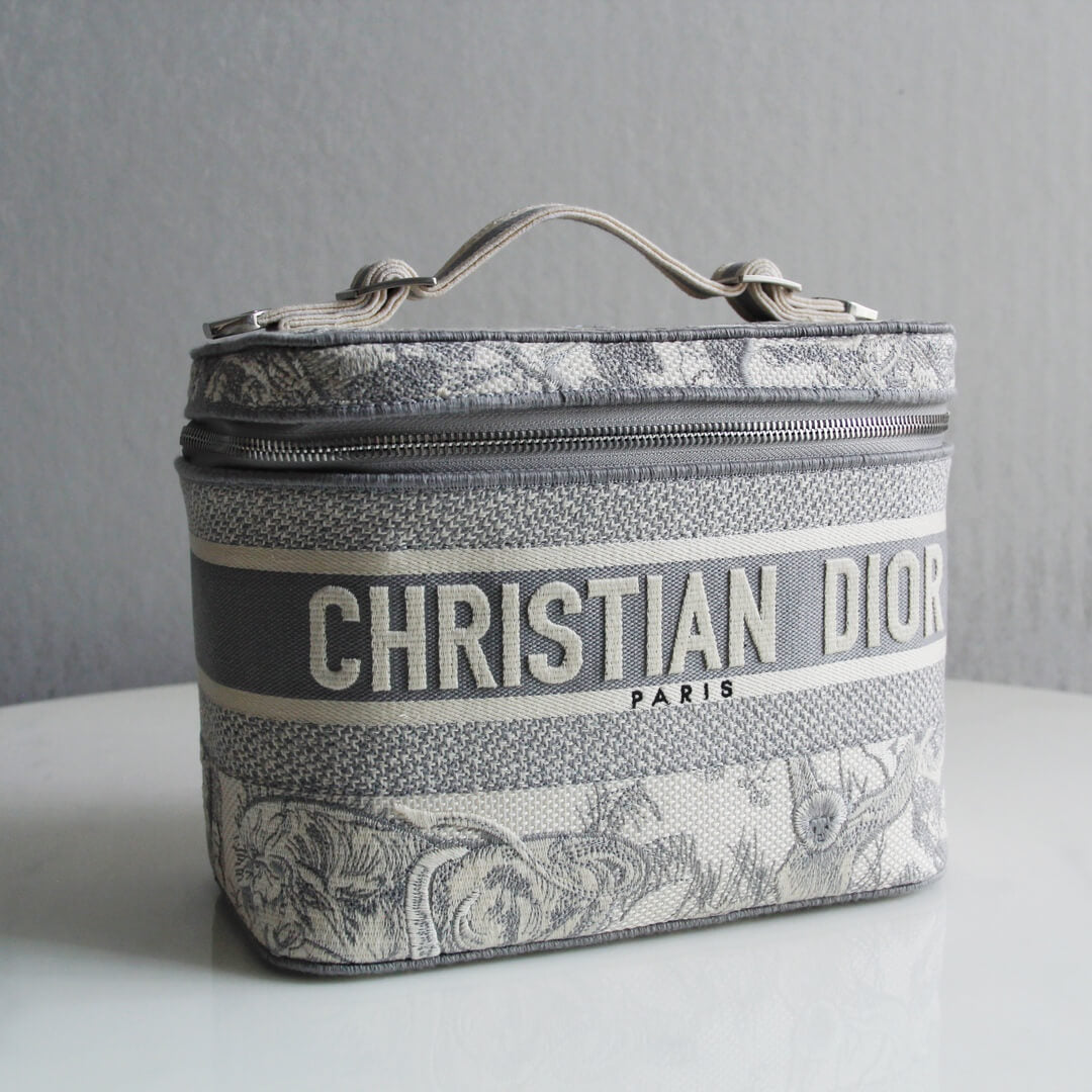 9012 travel grey cosmetic case womens makeup bag embroidery