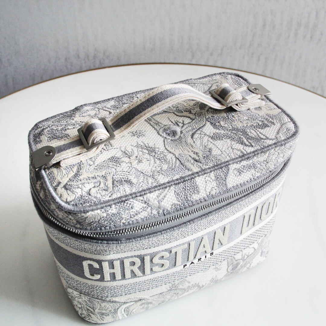 9012 travel grey cosmetic case womens makeup bag embroidery