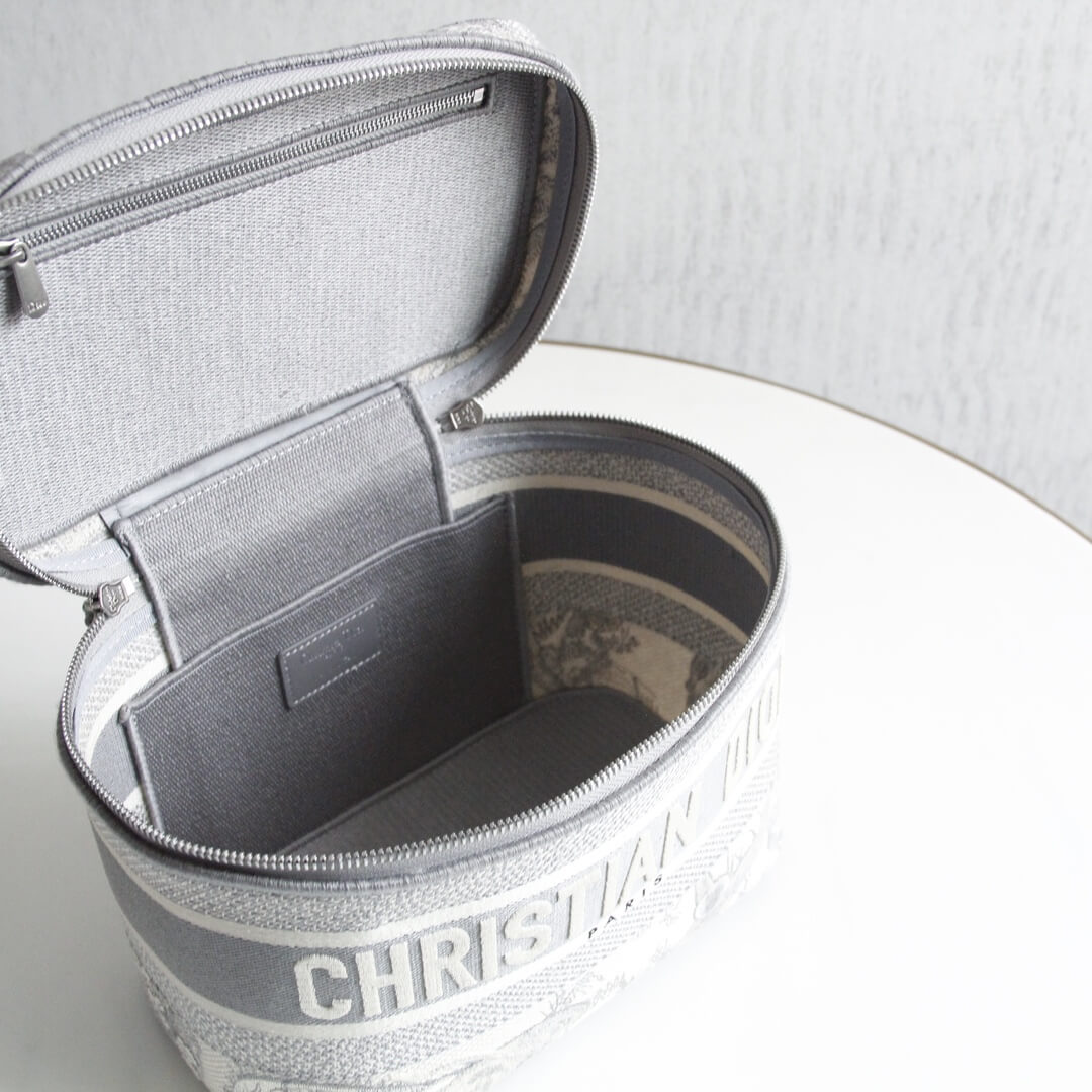 9012 travel grey cosmetic case womens makeup bag embroidery