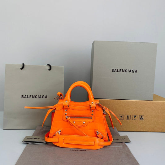 balenciaga bag orange neo classic small size 92353