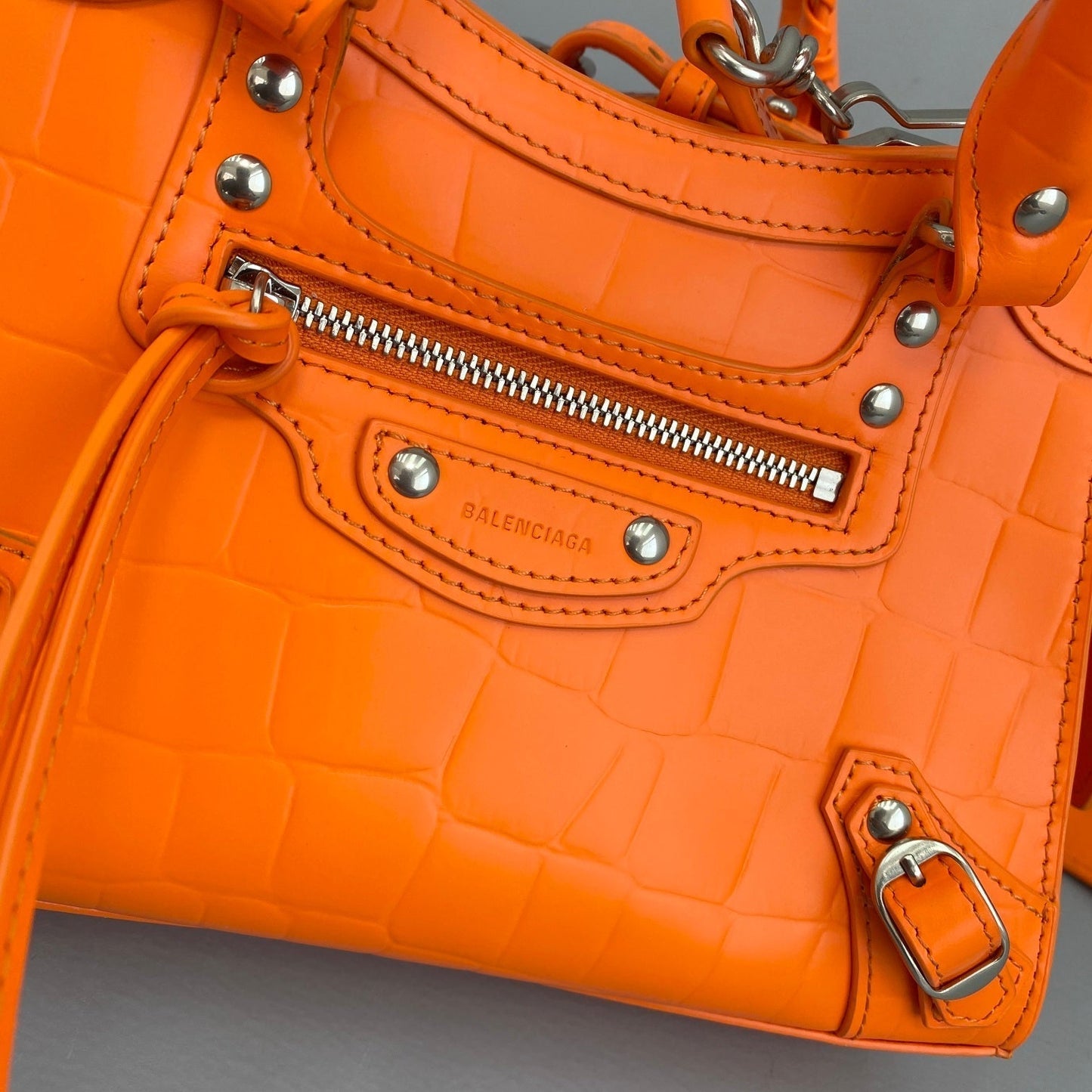balenciaga bag orange neo classic small size 92353