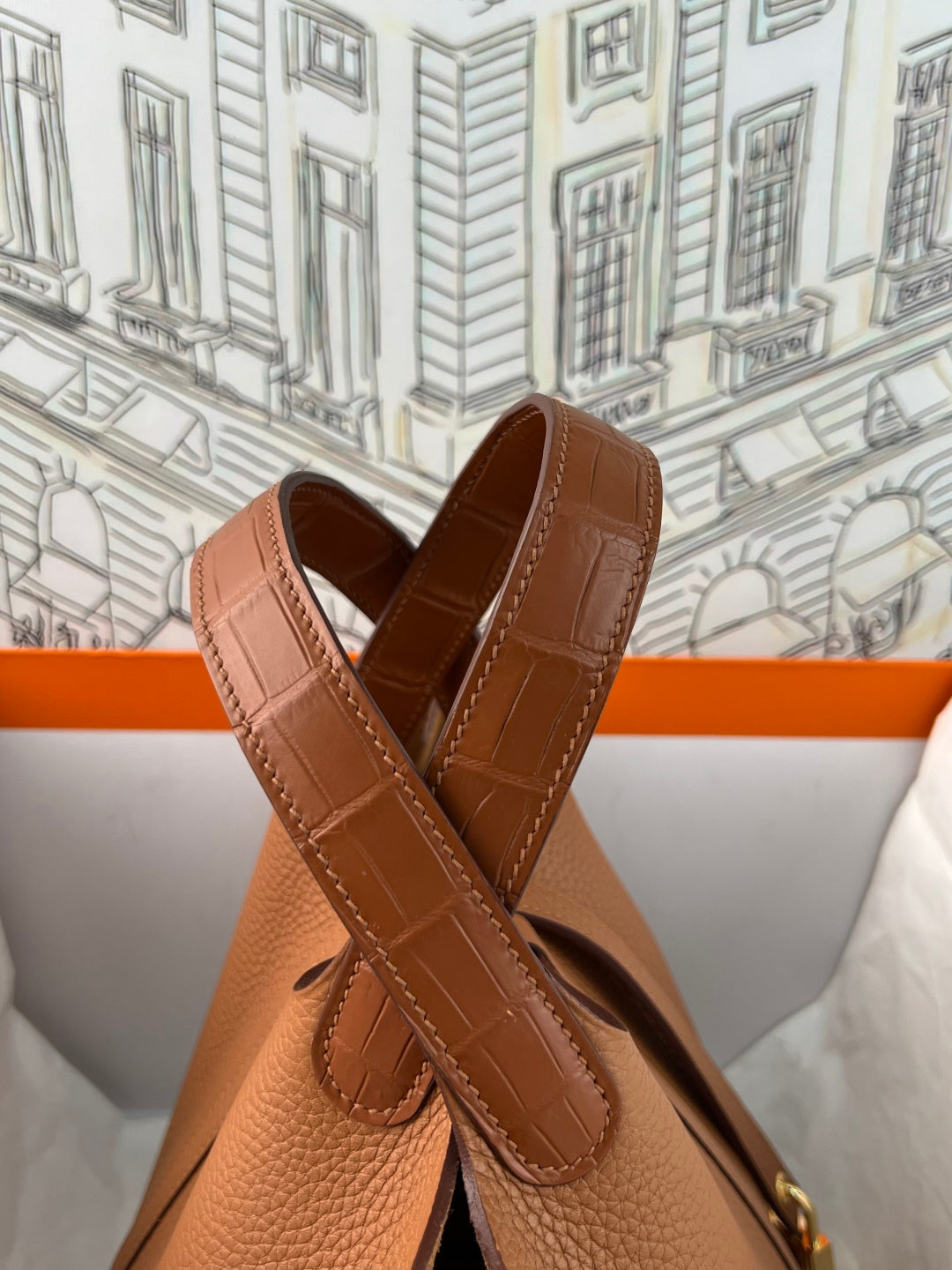 Hermes Picotin 18 Touch Crocodile Golden Brown Gold Hardware HM18T22