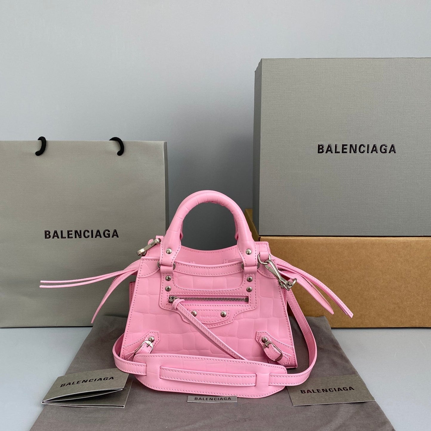 balenciaga bag small size pink neo classic