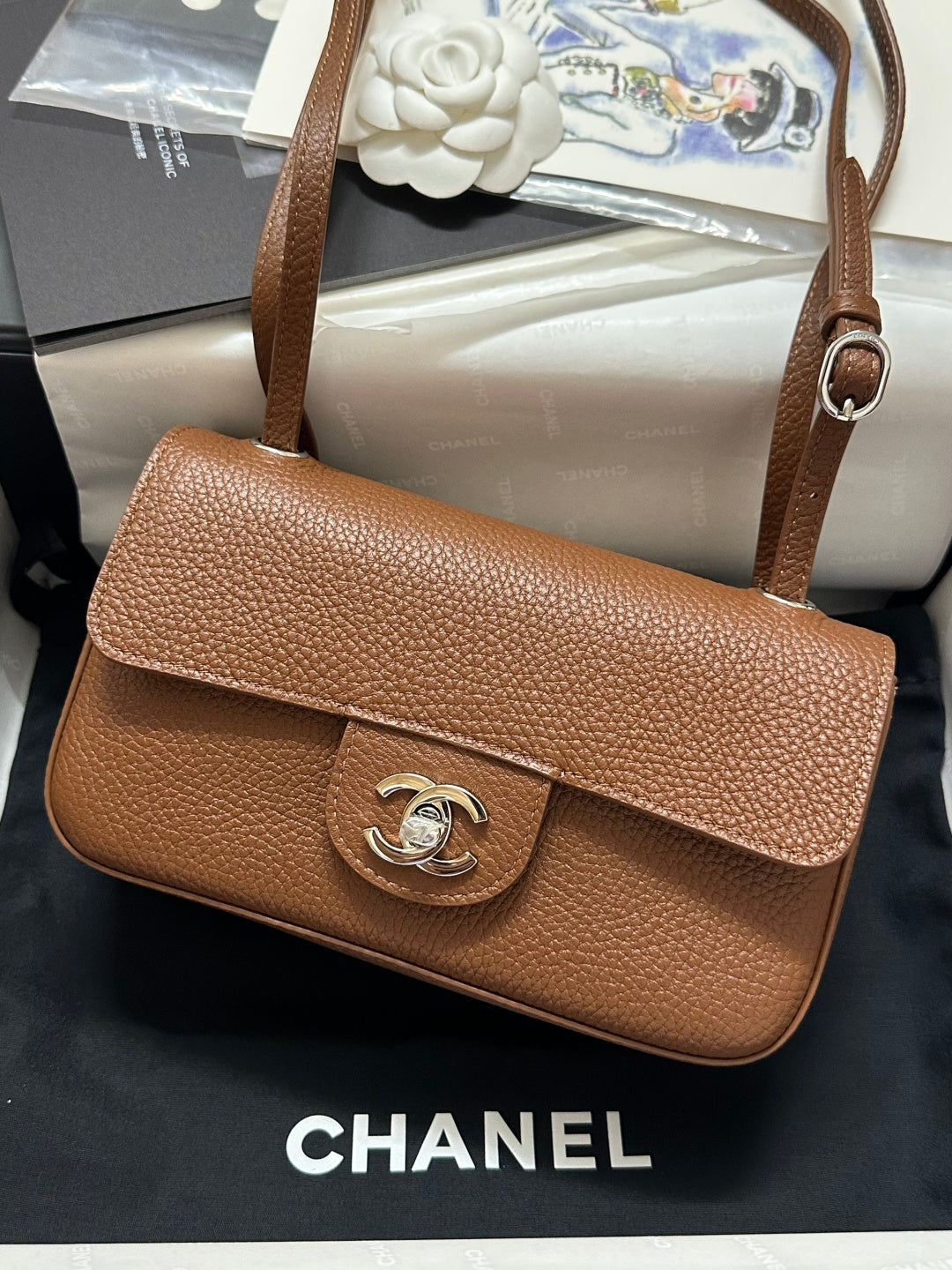 Chanel Maxi Flap Bag Caramel Gold Hardware AS6573