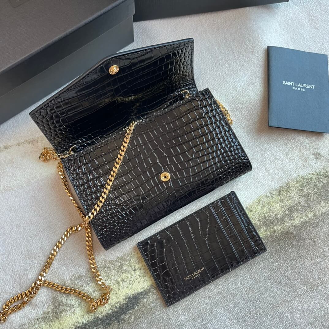 ys l607788 shoulder bag dirty white leather golden color crocodile pattern µĸ±±¾