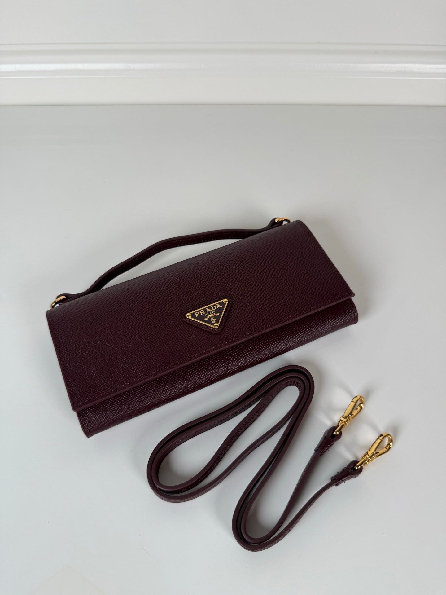 Prada 1MT042 Wallet Maroon - View 5
