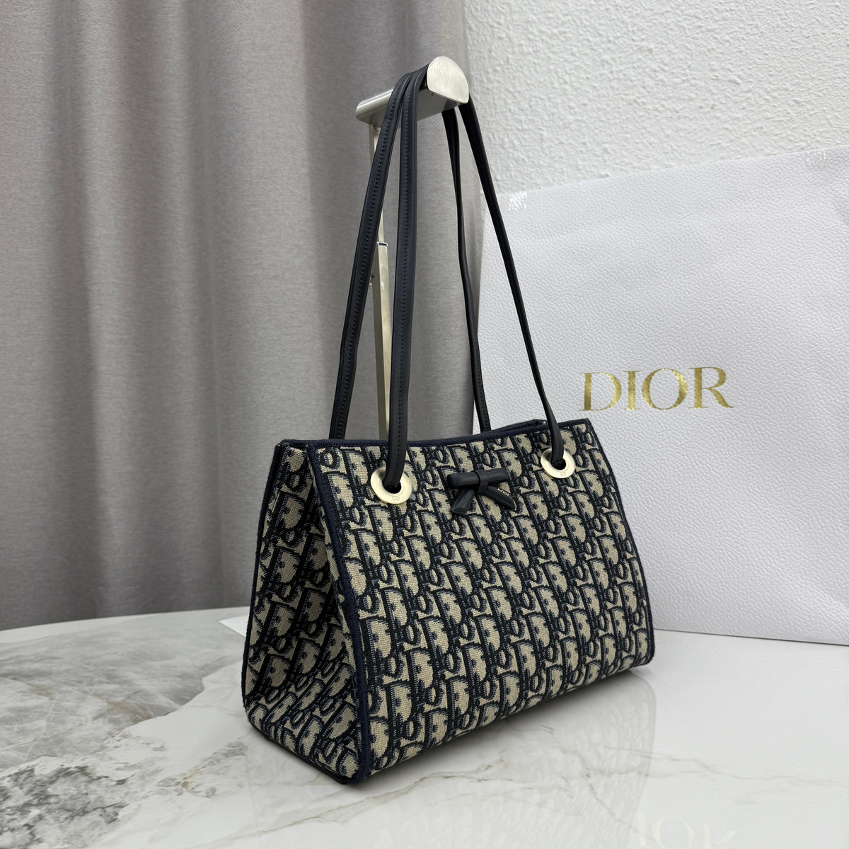 Dior Small Promenade Shopping Bag Blue Canvas M1410