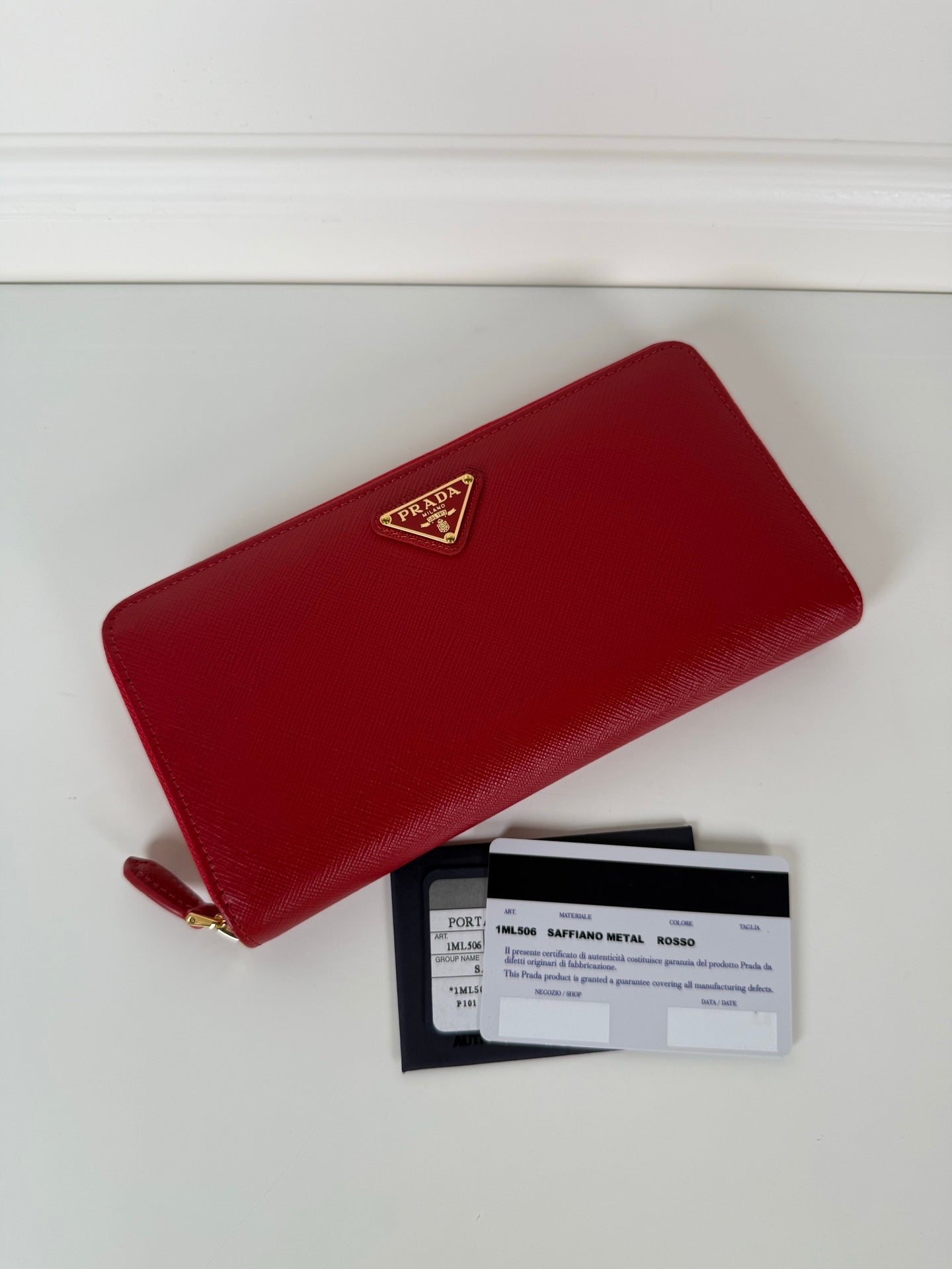 Prada Zip Wallet Red 1ML506 - View 7