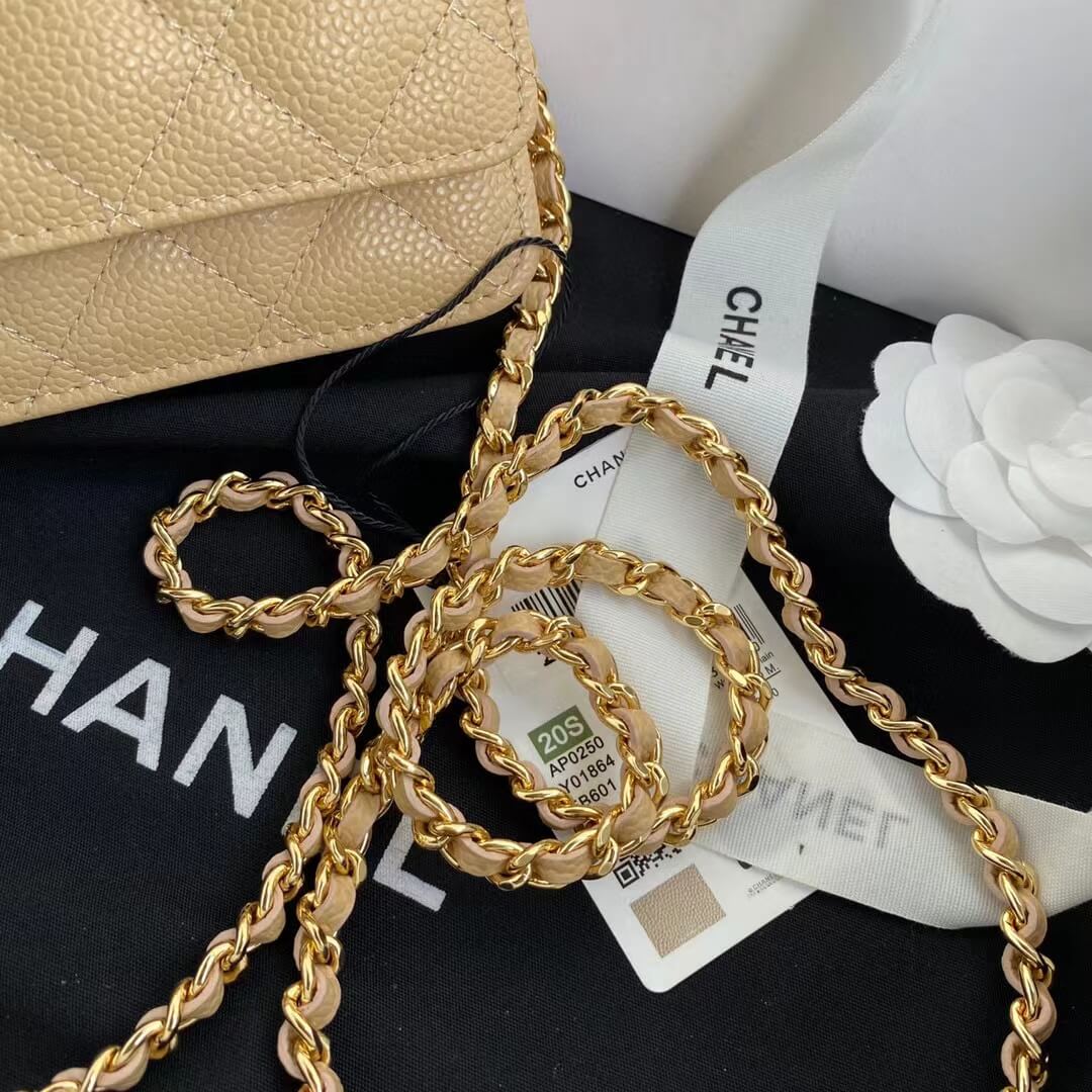 ap0250 woc shoulder bag cross body bags handbag apricot lambskin caviar