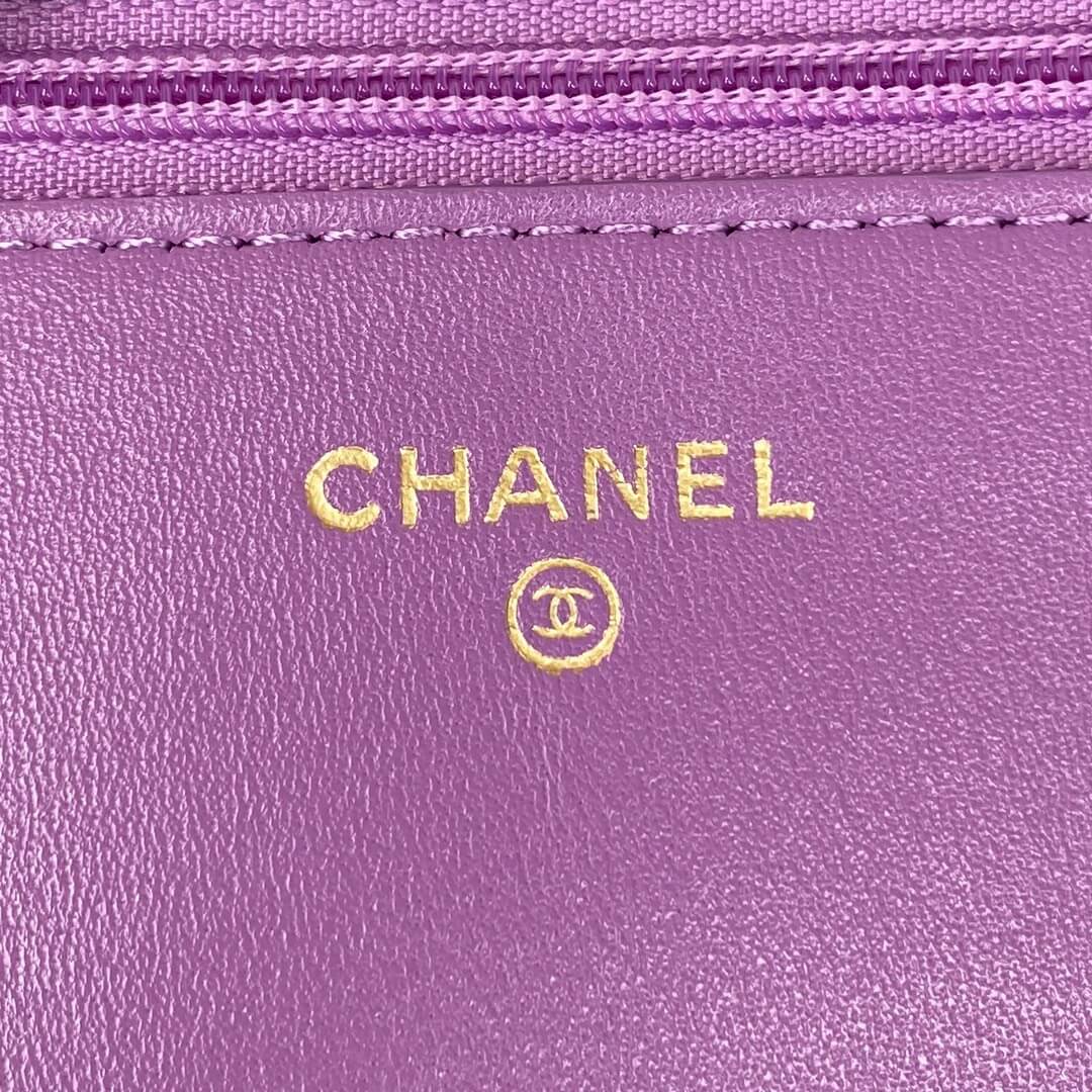 ap1450 wallet on chain shoulder bag cross body bags purple lambskin