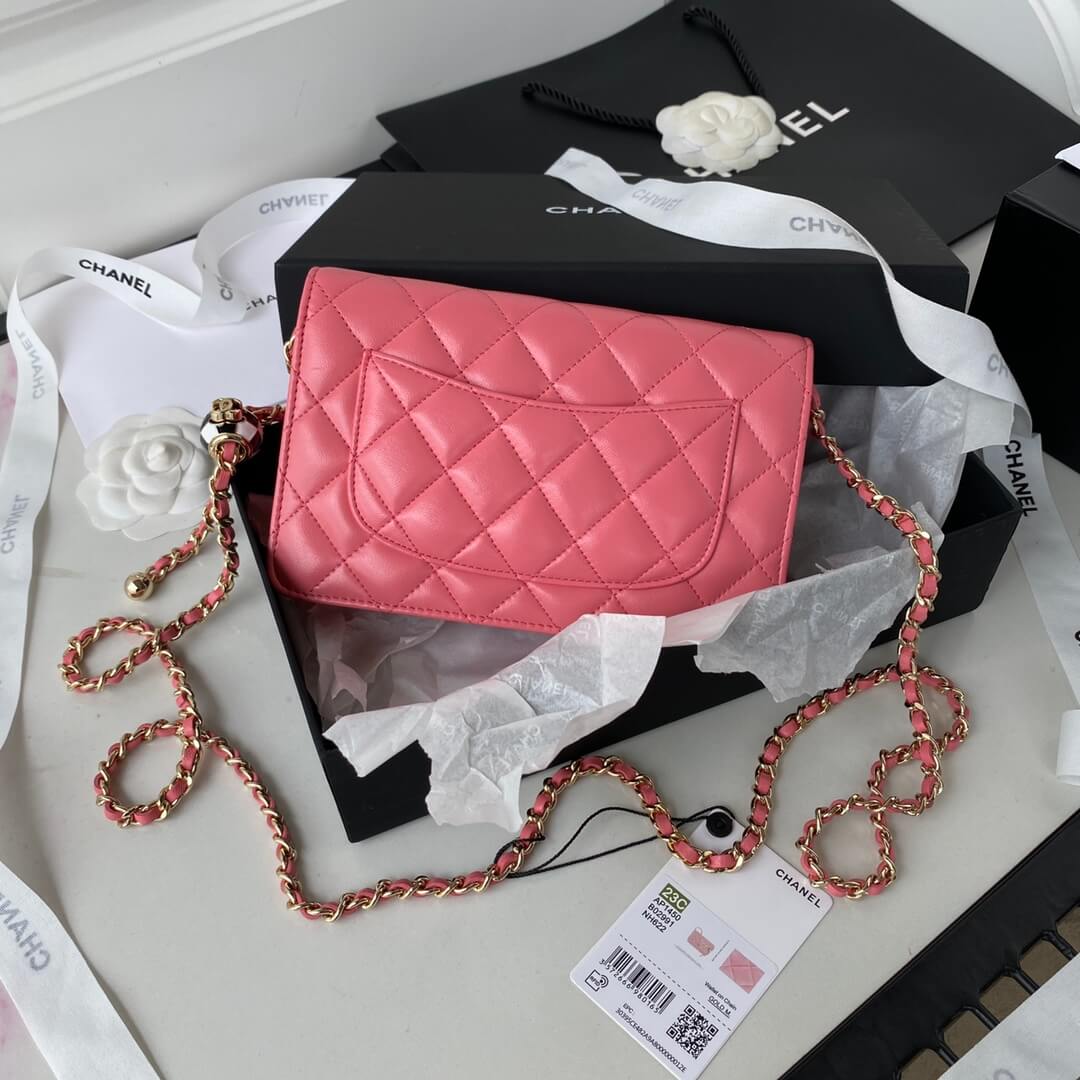 ap1450 wallet on chain shoulder bag cross body bags rose red lambskin