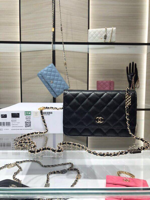 ap2400 woc shoulder bag cross body bags black lambskin caviar