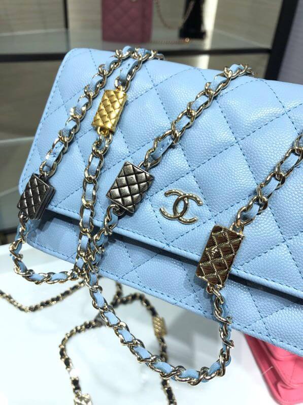 ap2400 woc shoulder bag cross body bags light blue lambskin caviar