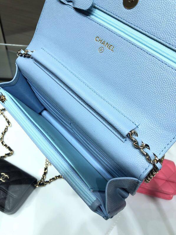 ap2400 woc shoulder bag cross body bags light blue lambskin caviar