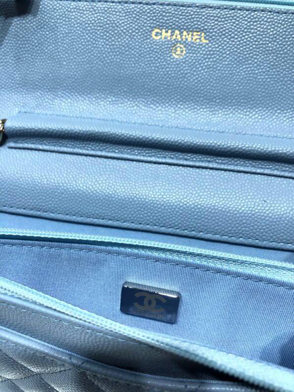 ap2400 woc shoulder bag cross body bags light blue lambskin caviar