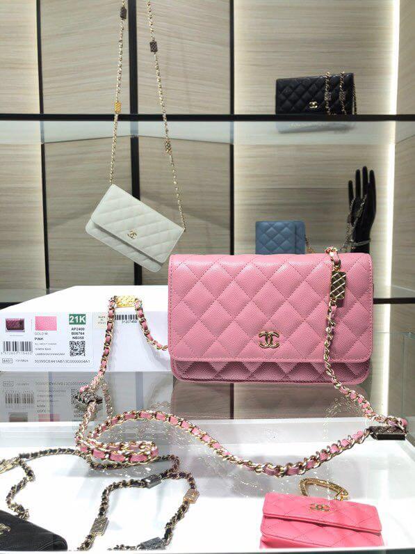 ap2400 woc shoulder bag cross body bags pink lambskin caviar