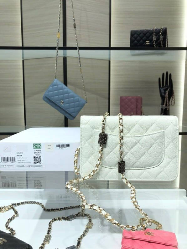 ap2400 woc shoulder bag cross body bags white lambskin caviar