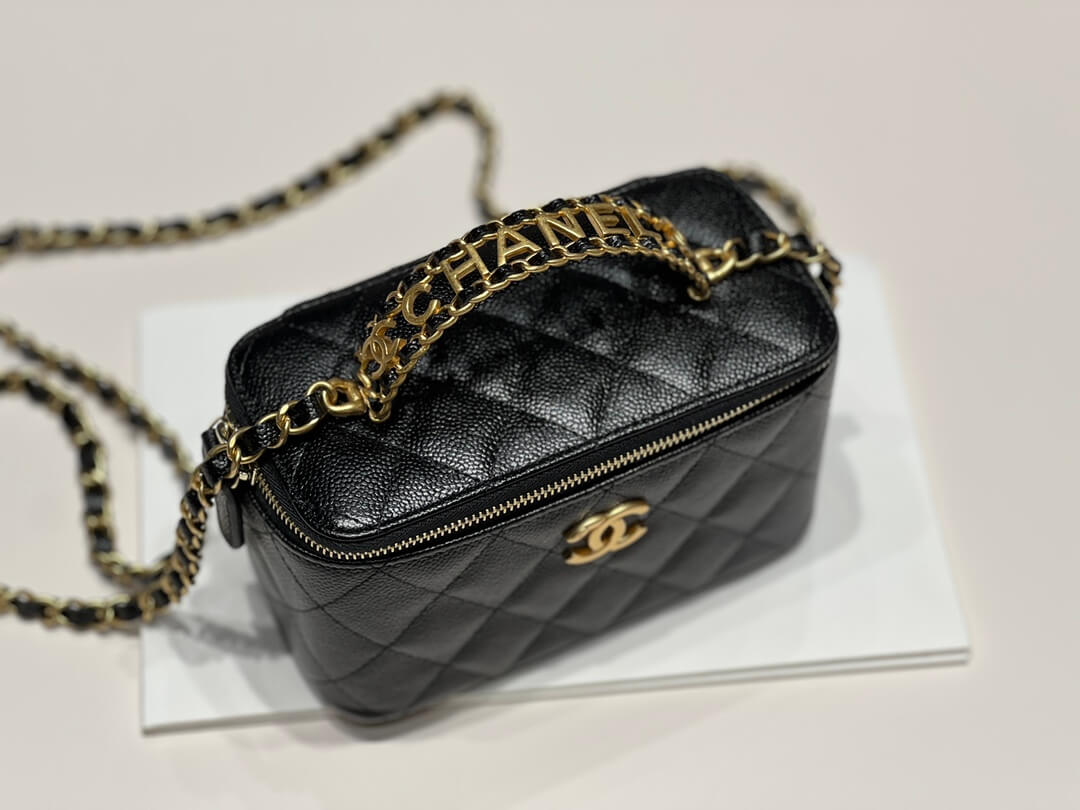 cha ap2805 2022cc crossbody bag haas caviar leather black