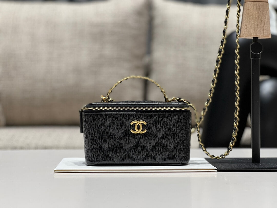 cha ap2805 2022cc crossbody bag haas caviar leather black