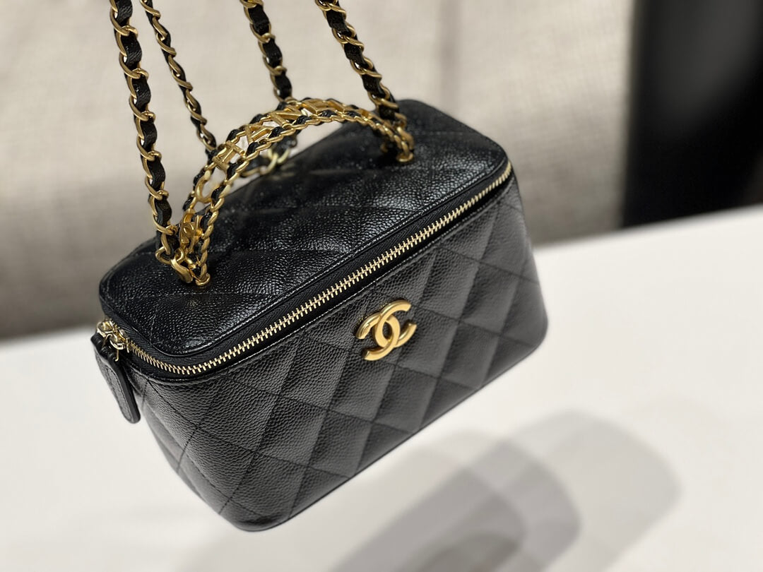 cha ap2805 2022cc crossbody bag haas caviar leather black