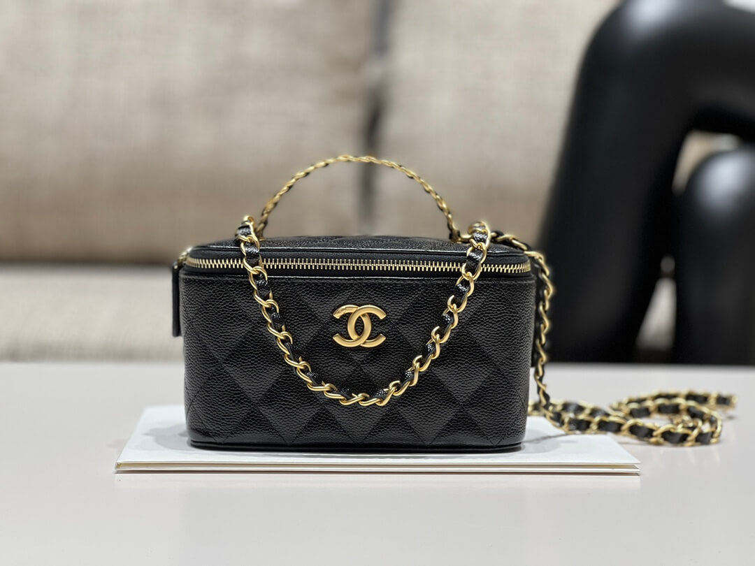 cha ap2805 2022cc crossbody bag haas caviar leather black