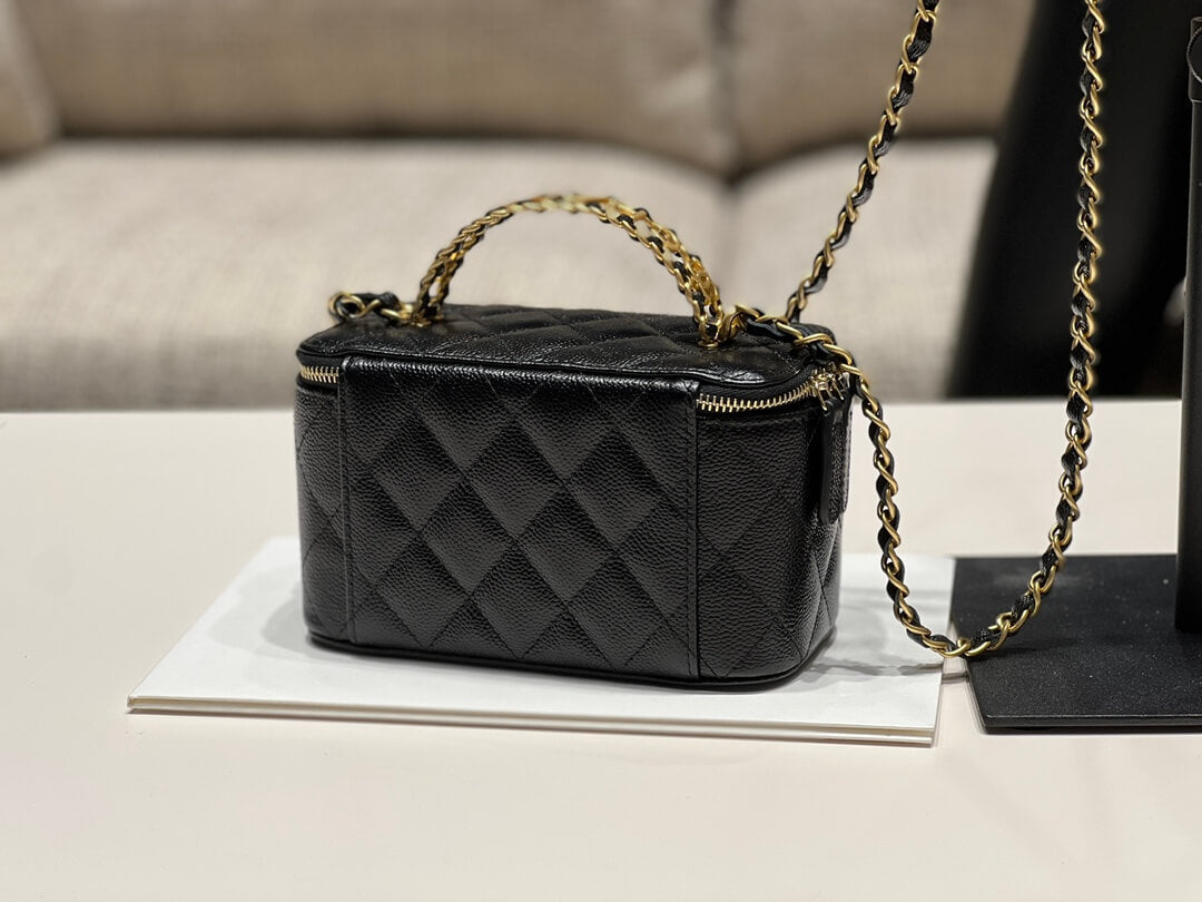 cha ap2805 2022cc crossbody bag haas caviar leather black