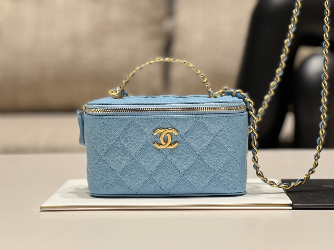 cha ap2805 2022cc crossbody bag haas caviar leather blue