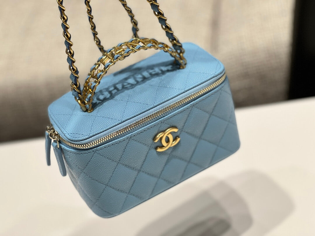 cha ap2805 2022cc crossbody bag haas caviar leather blue