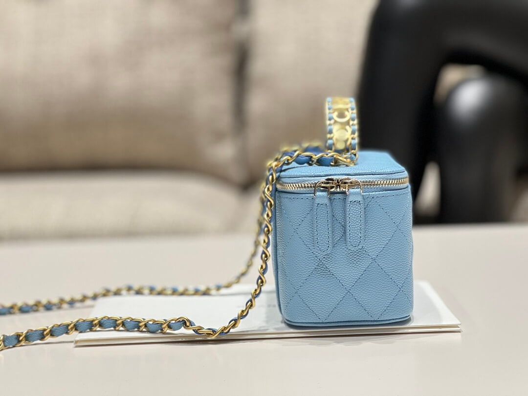 cha ap2805 2022cc crossbody bag haas caviar leather blue