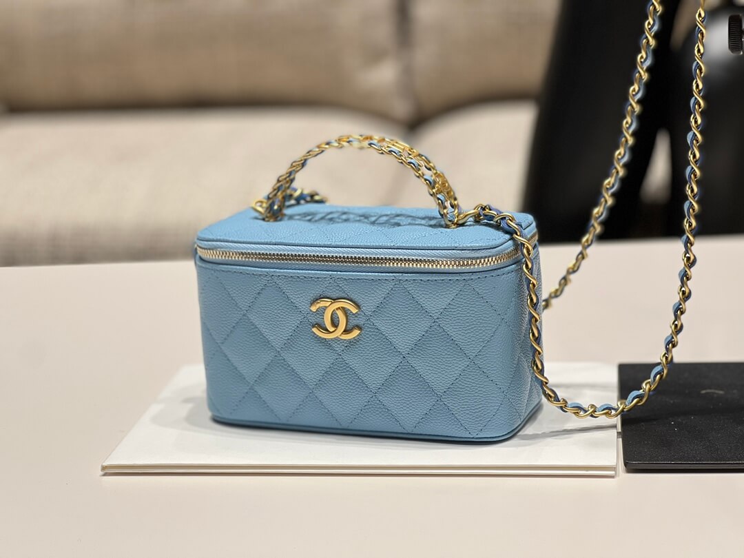 cha ap2805 2022cc crossbody bag haas caviar leather blue