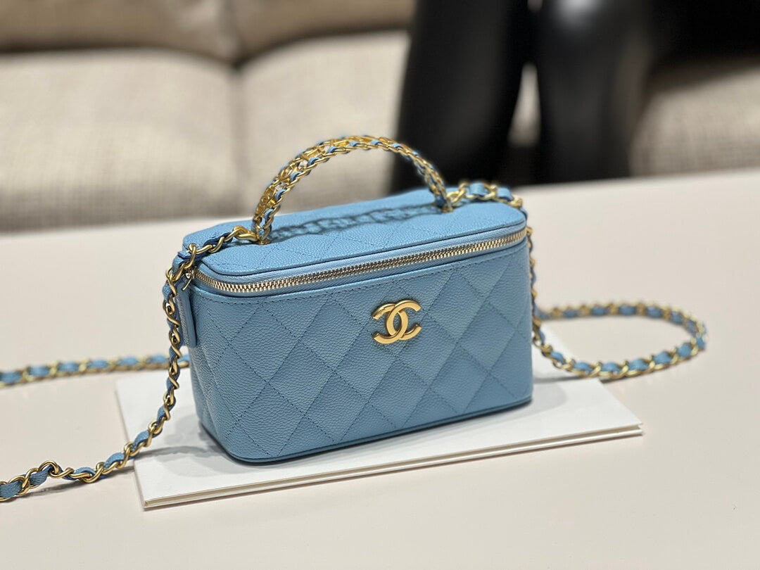 cha ap2805 2022cc crossbody bag haas caviar leather blue