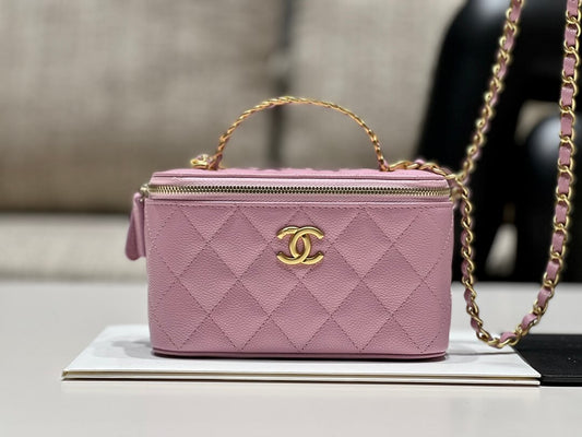 cha ap2805 2022cc crossbody bag haas caviar leather pink
