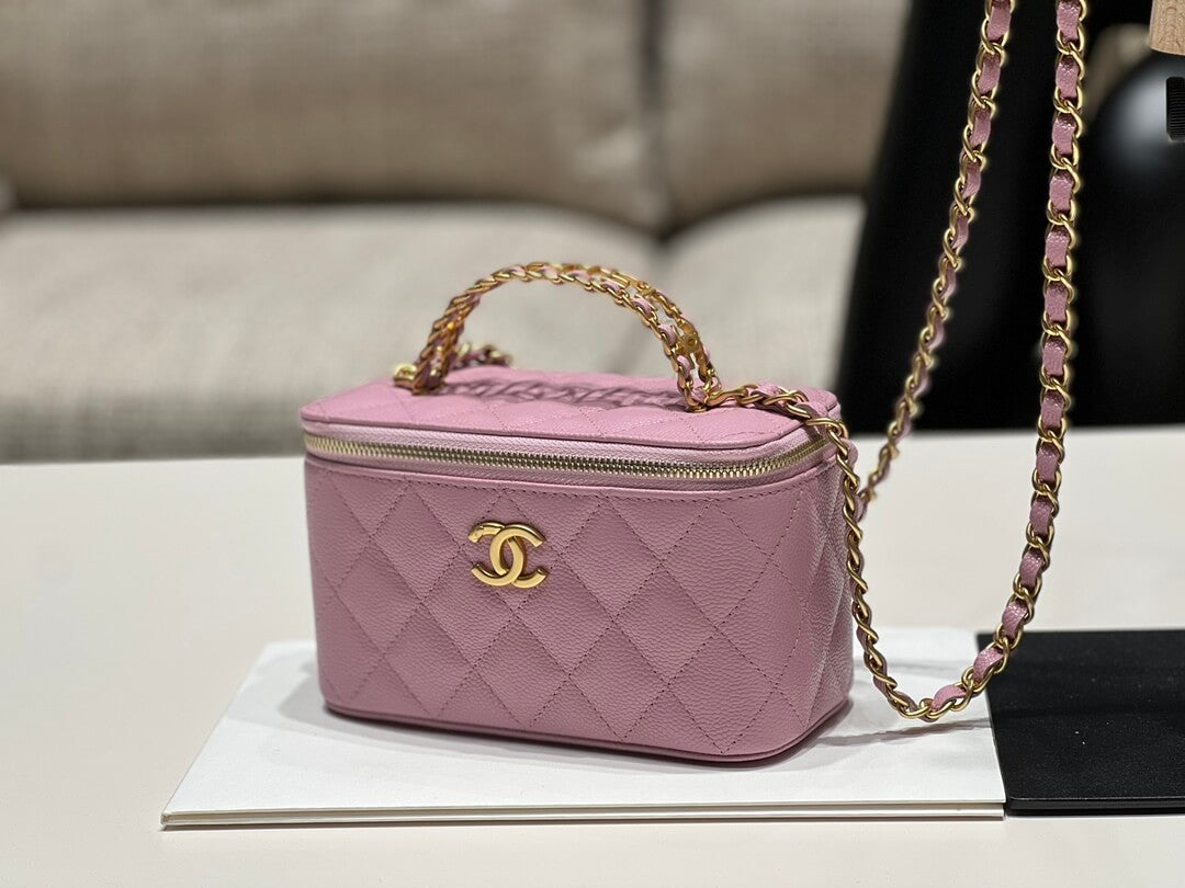 cha ap2805 2022cc crossbody bag haas caviar leather pink