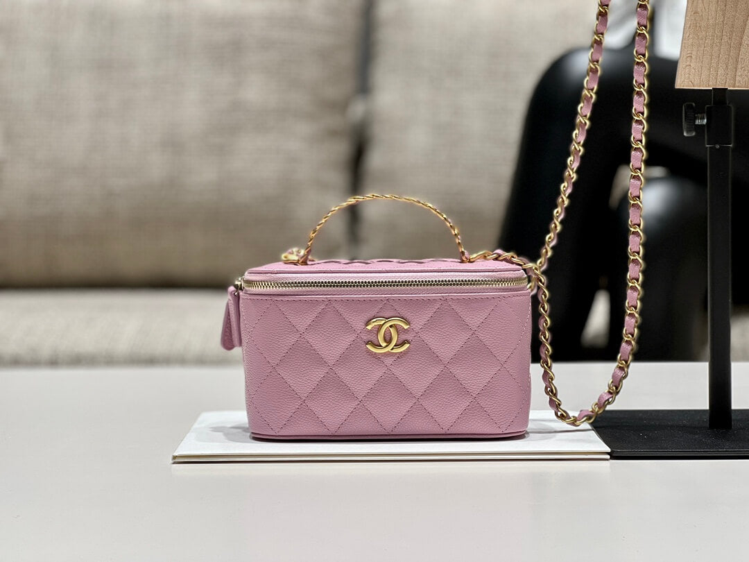 cha ap2805 2022cc crossbody bag haas caviar leather pink