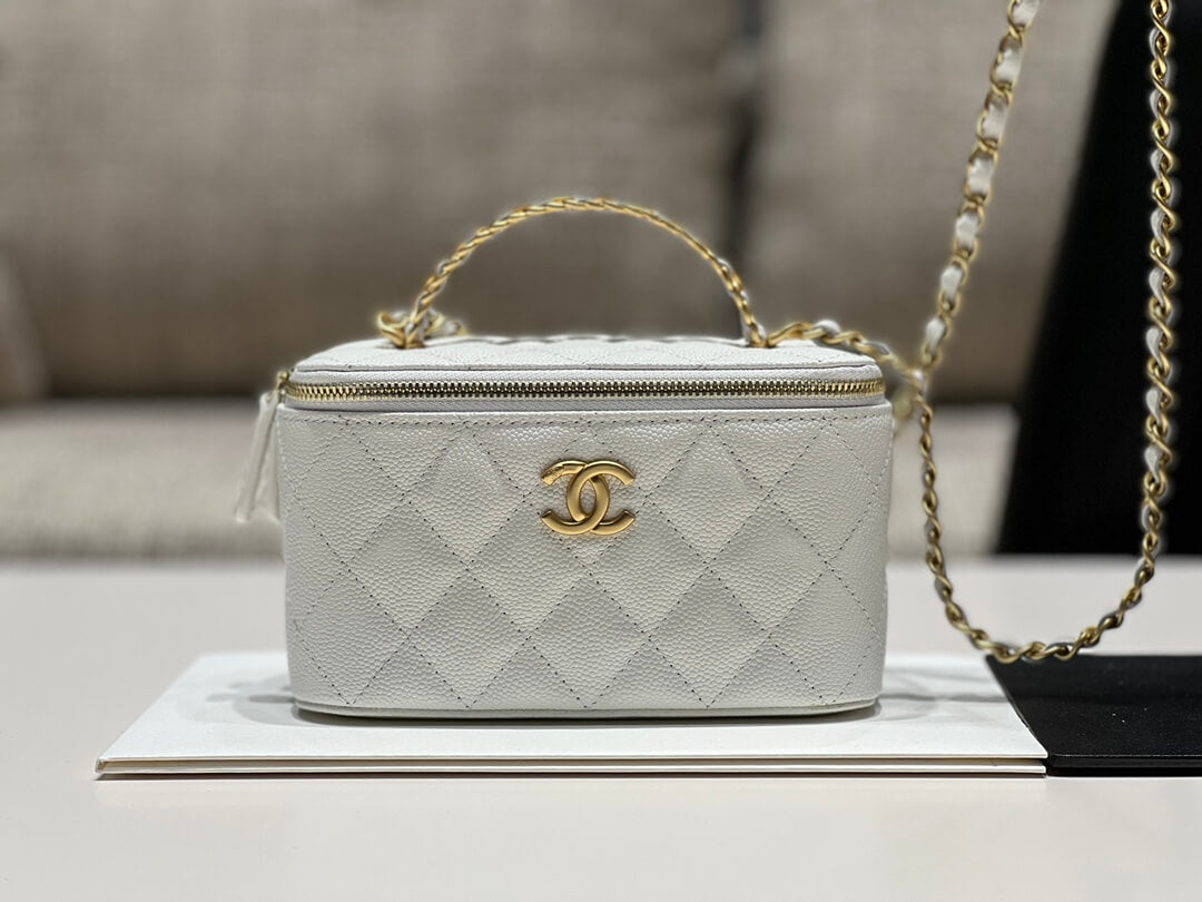 cha ap2805 2022cc crossbody bag haas caviar leather white