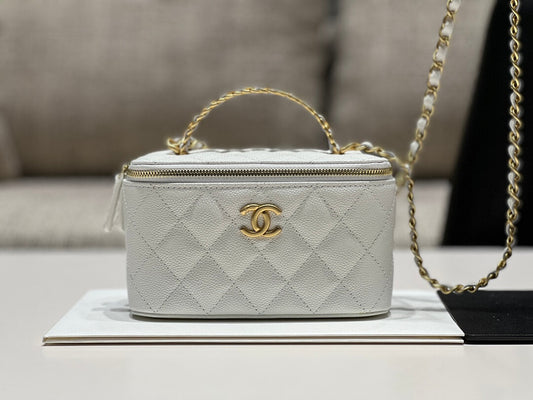 cha ap2805 2022cc crossbody bag haas caviar leather white