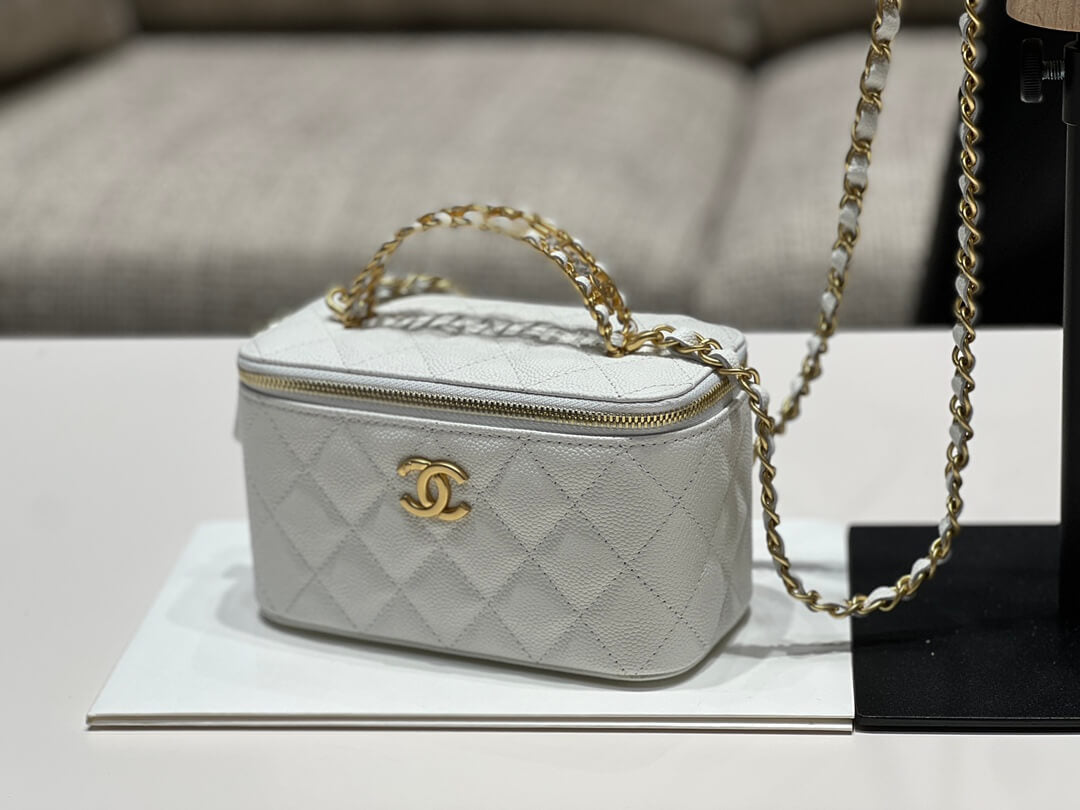 cha ap2805 2022cc crossbody bag haas caviar leather white