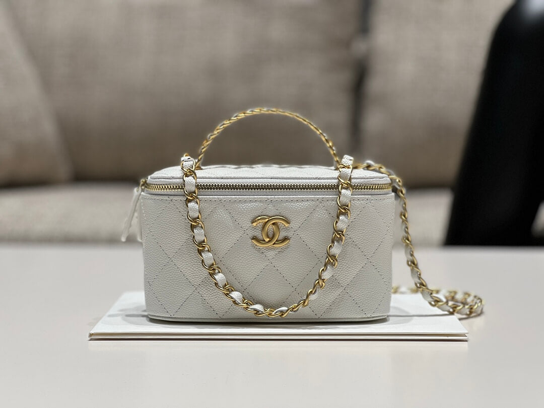 cha ap2805 2022cc crossbody bag haas caviar leather white