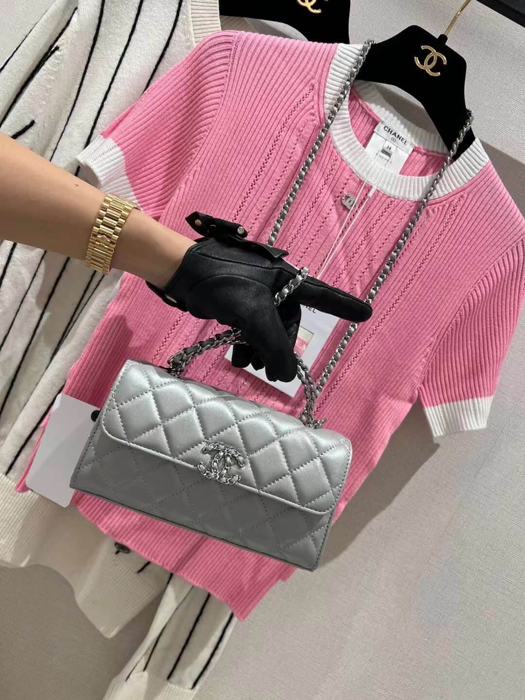 cha ap3238 silver leahter handbag crossbody bag newest design