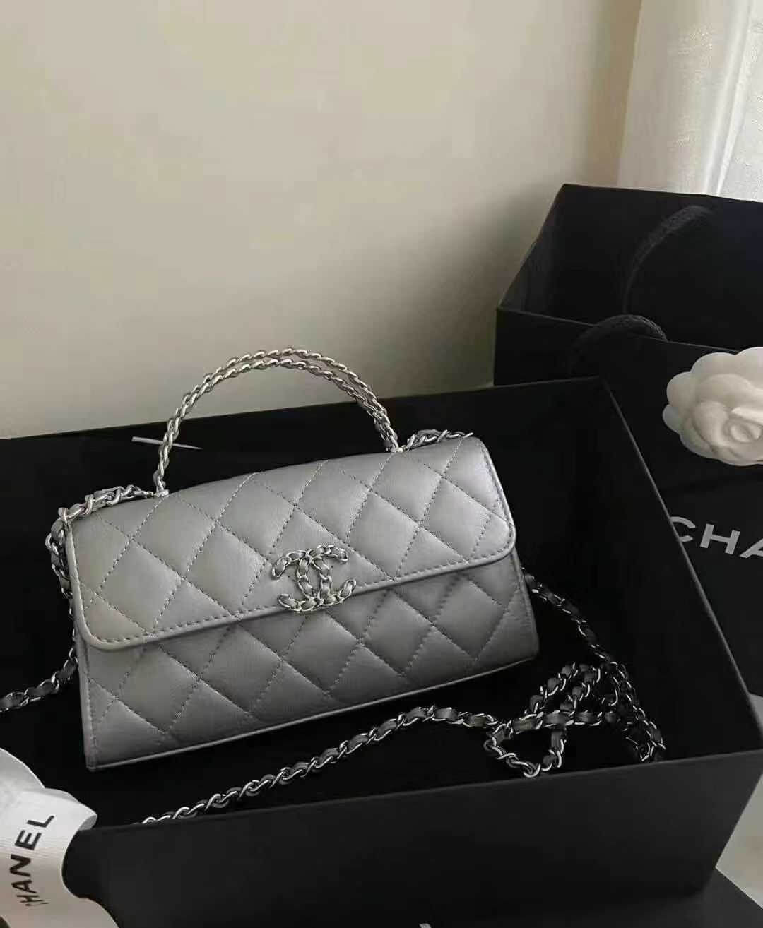 cha ap3238 silver leahter handbag crossbody bag newest design