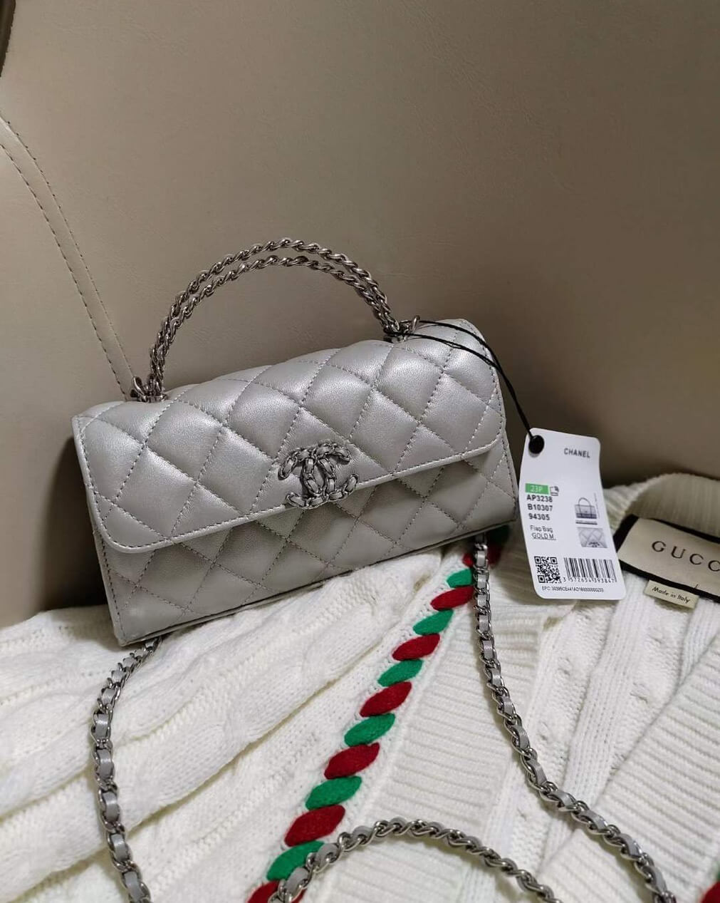 cha ap3238 silver leahter handbag crossbody bag newest design
