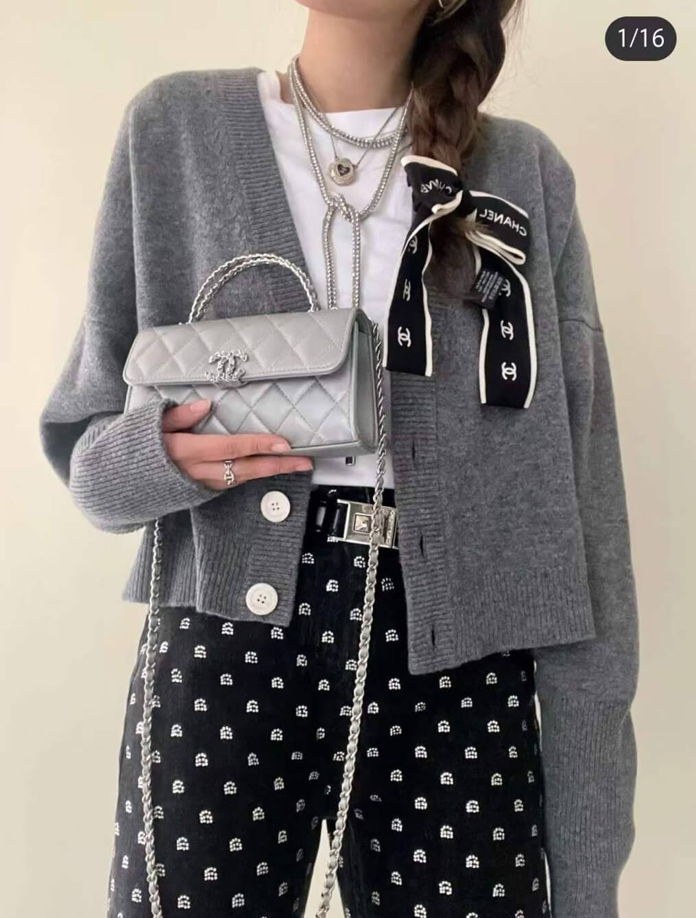 cha ap3238 silver leahter handbag crossbody bag newest design