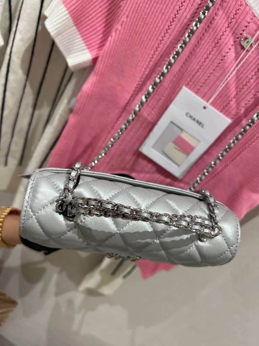 cha ap3238 silver leahter handbag crossbody bag newest design